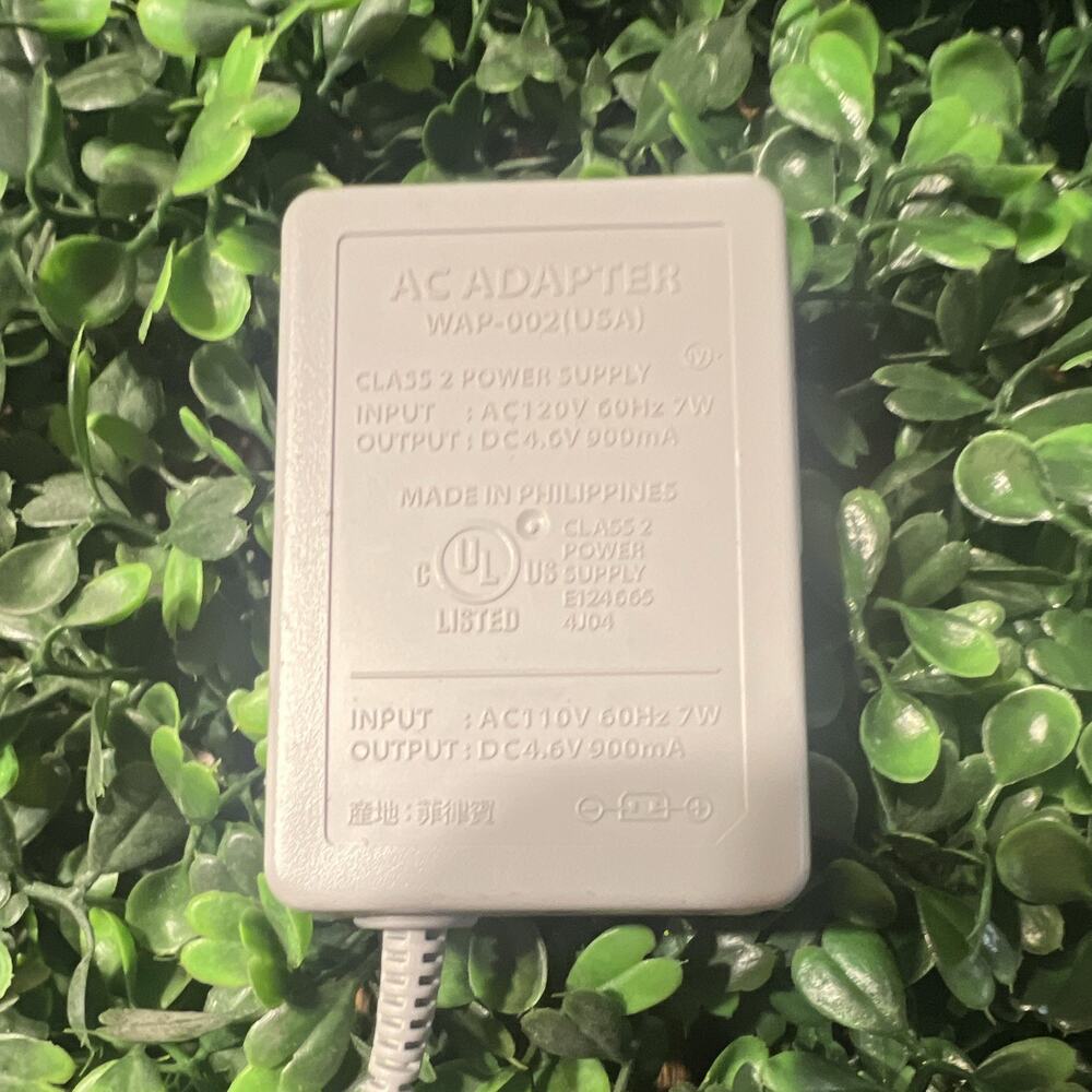 Nintendo WAP-002(USA) AC/DC Adapter 4.6V 900mA Gray 6ft GBA SP/DS